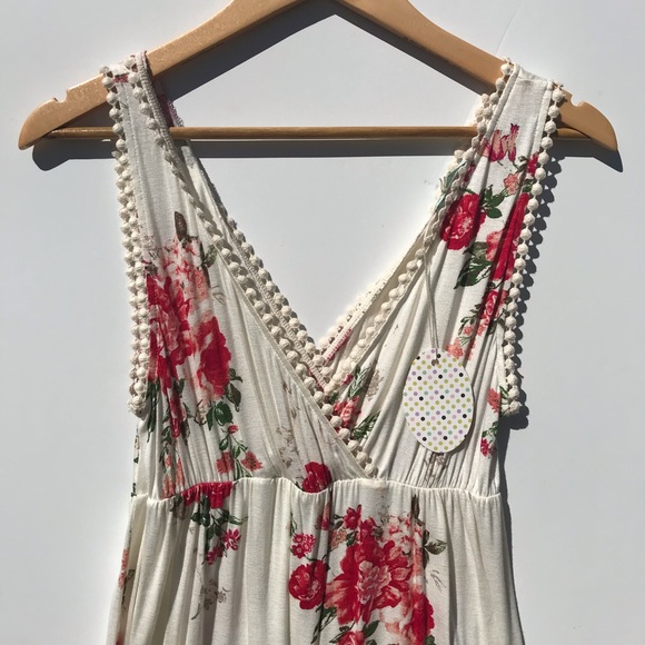 NWT women’s knit floral babydoll tank - Picture 3 of 4